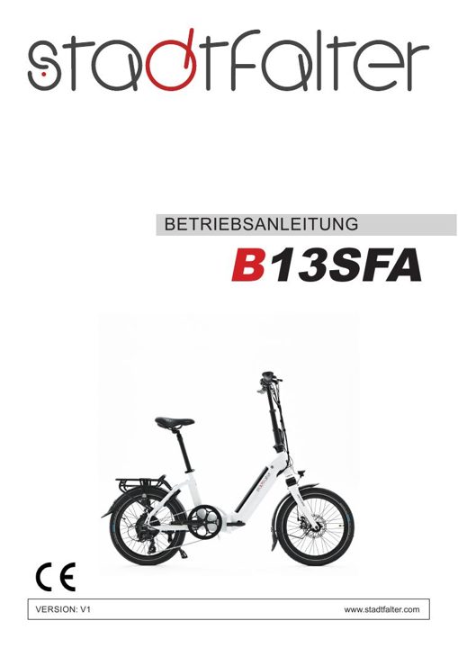 E-bike vouwfiets Stadtfalter B13