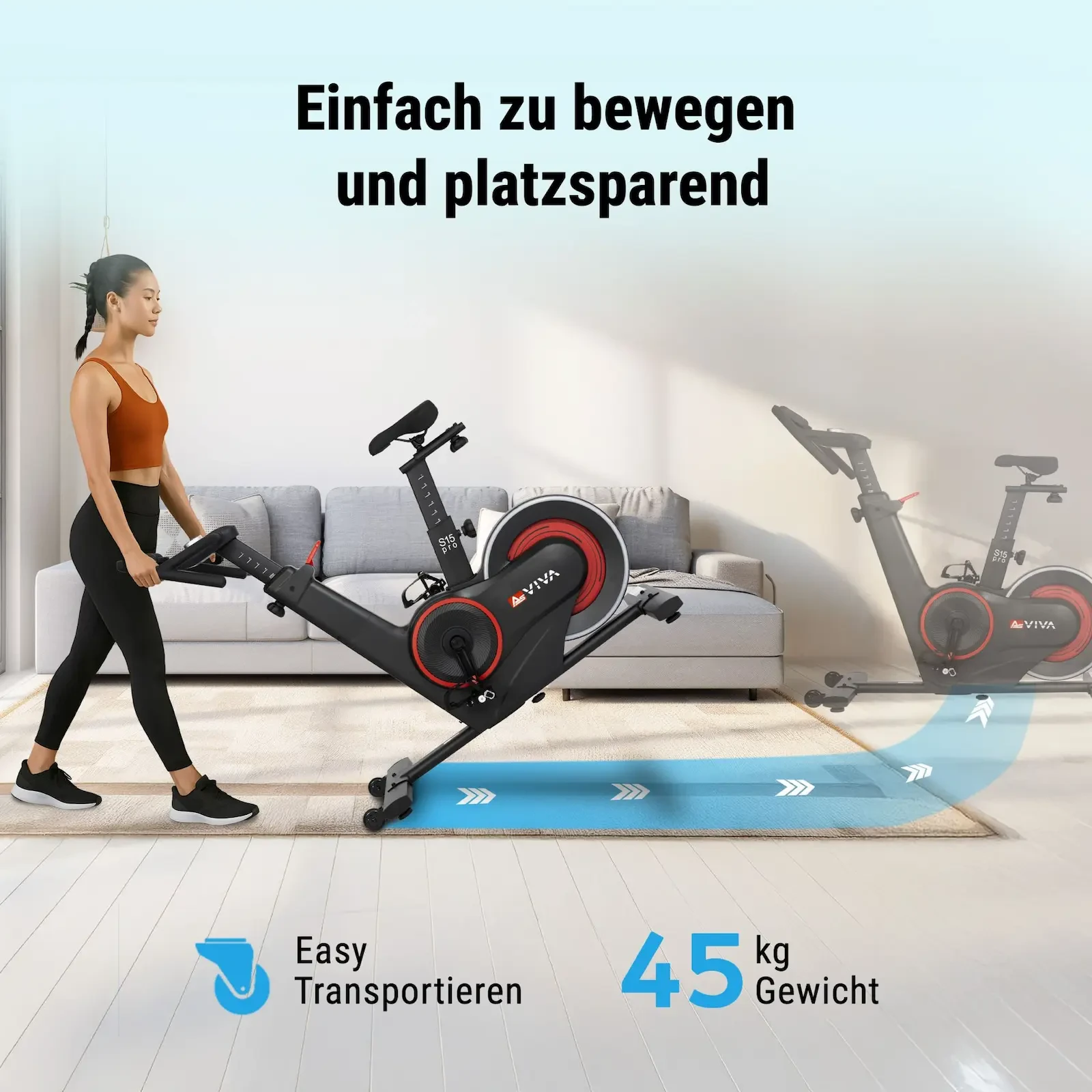 Einfach zu bewegen und platzsparend