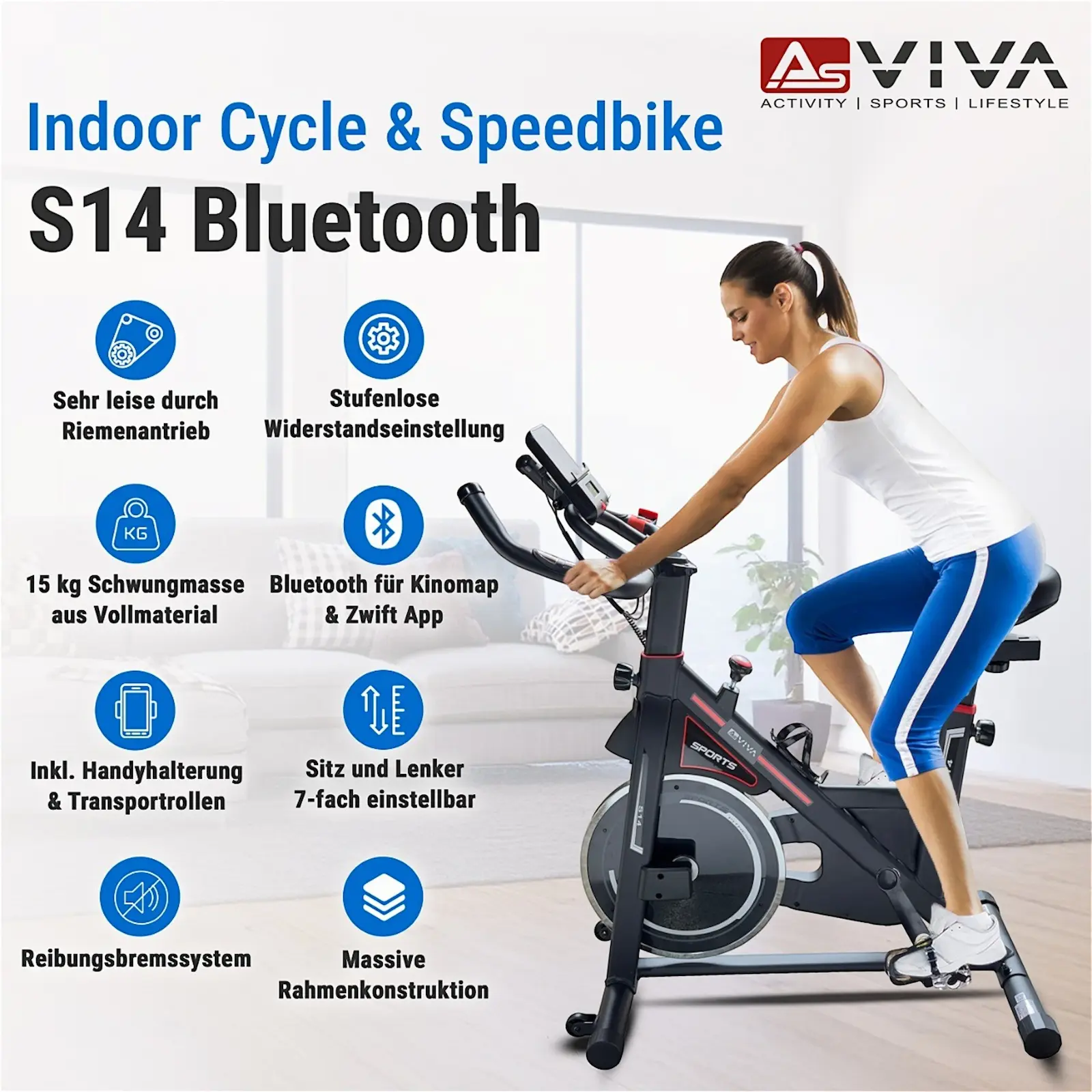 AsVIVA S14 Indoor Cycle & Speedbike mit Bluetooth – Merkmale im Überblick