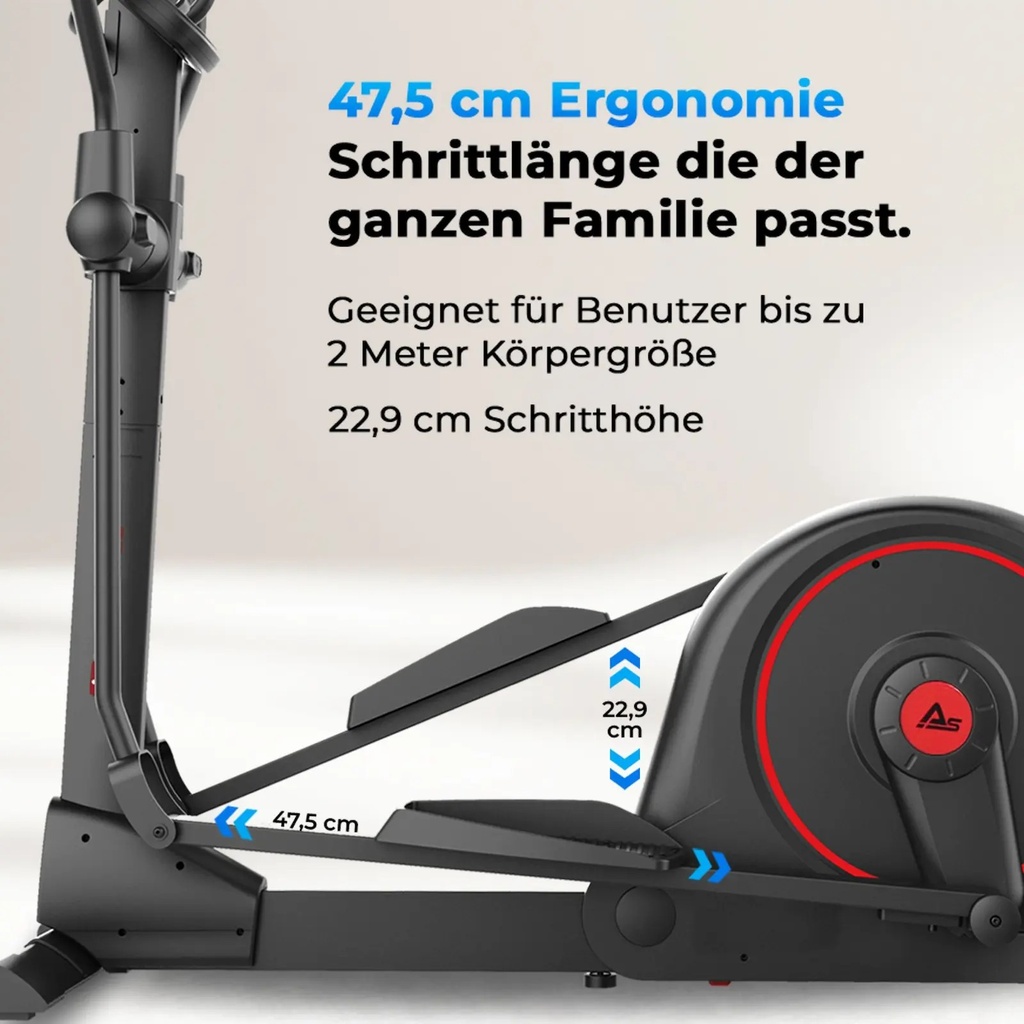 47,5 cm Ergonomie-Schrittlänge für die ganze Familie