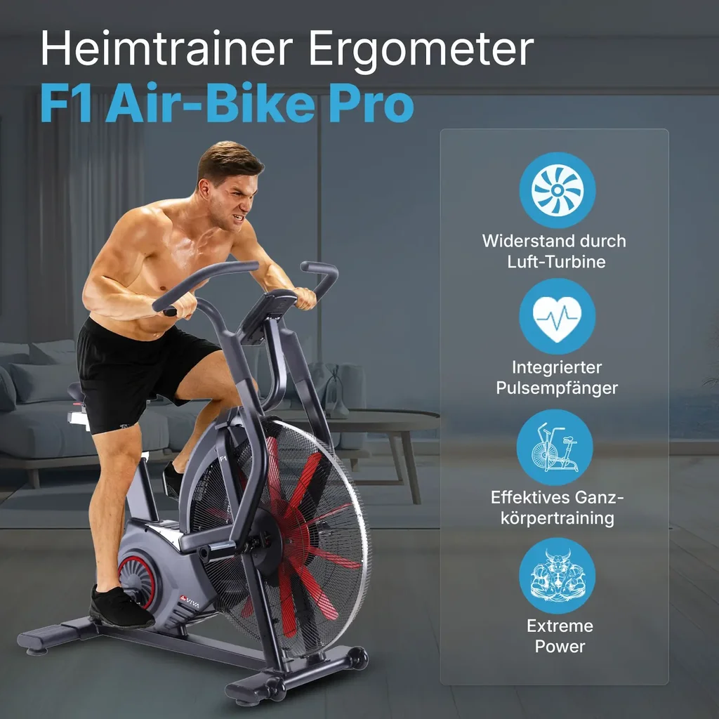 3-in-1: Air Bike, Heimtrainer, Crosstrainer & Ergometer