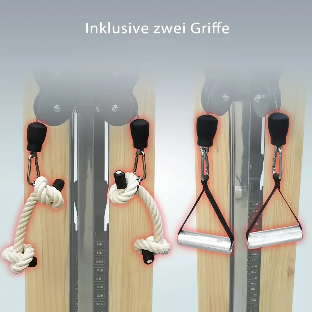 Zwei Einhandgriffe & zwei Trizepsseile inklusive