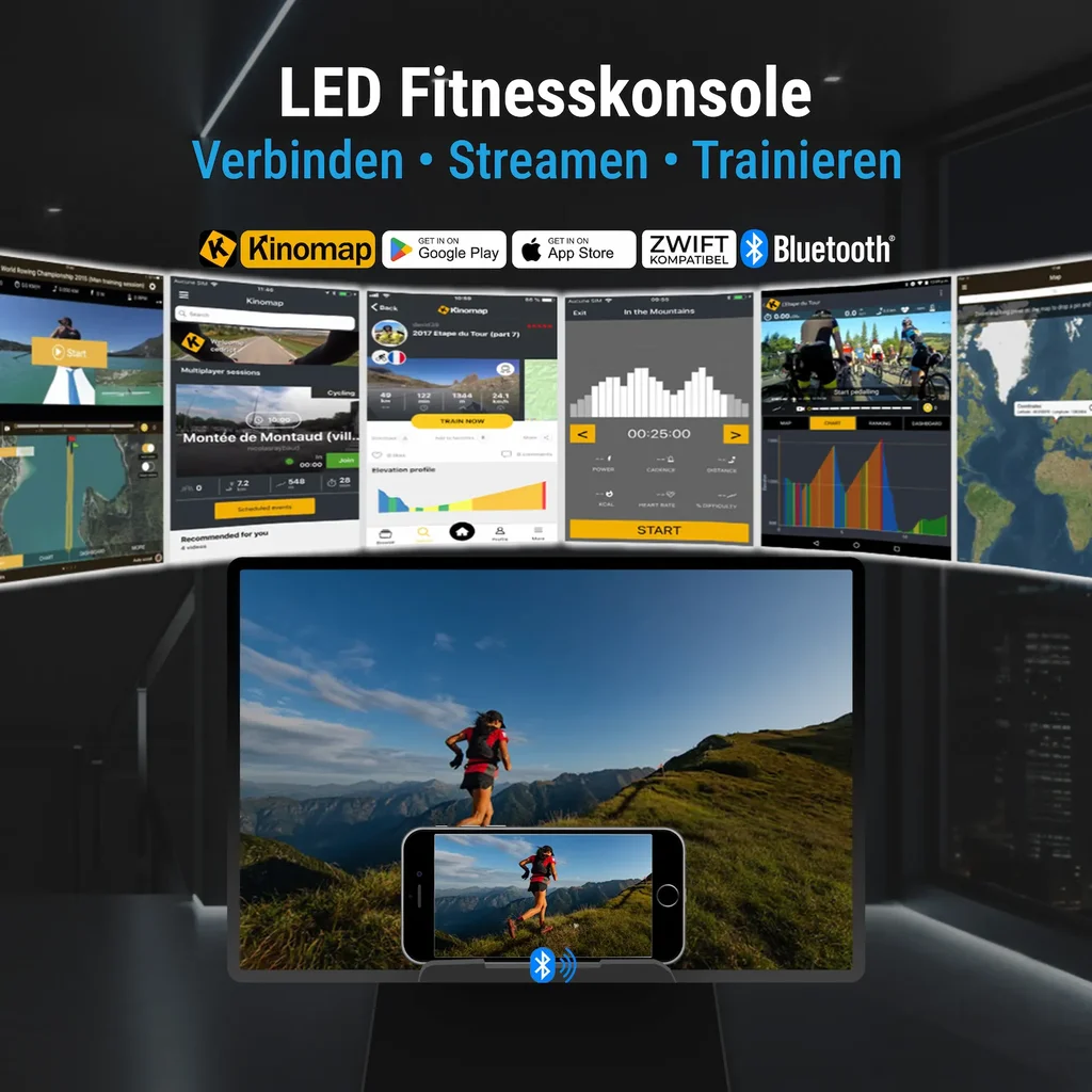 LED Fitnesskonsole des AsVIVA T23 Pro Climb