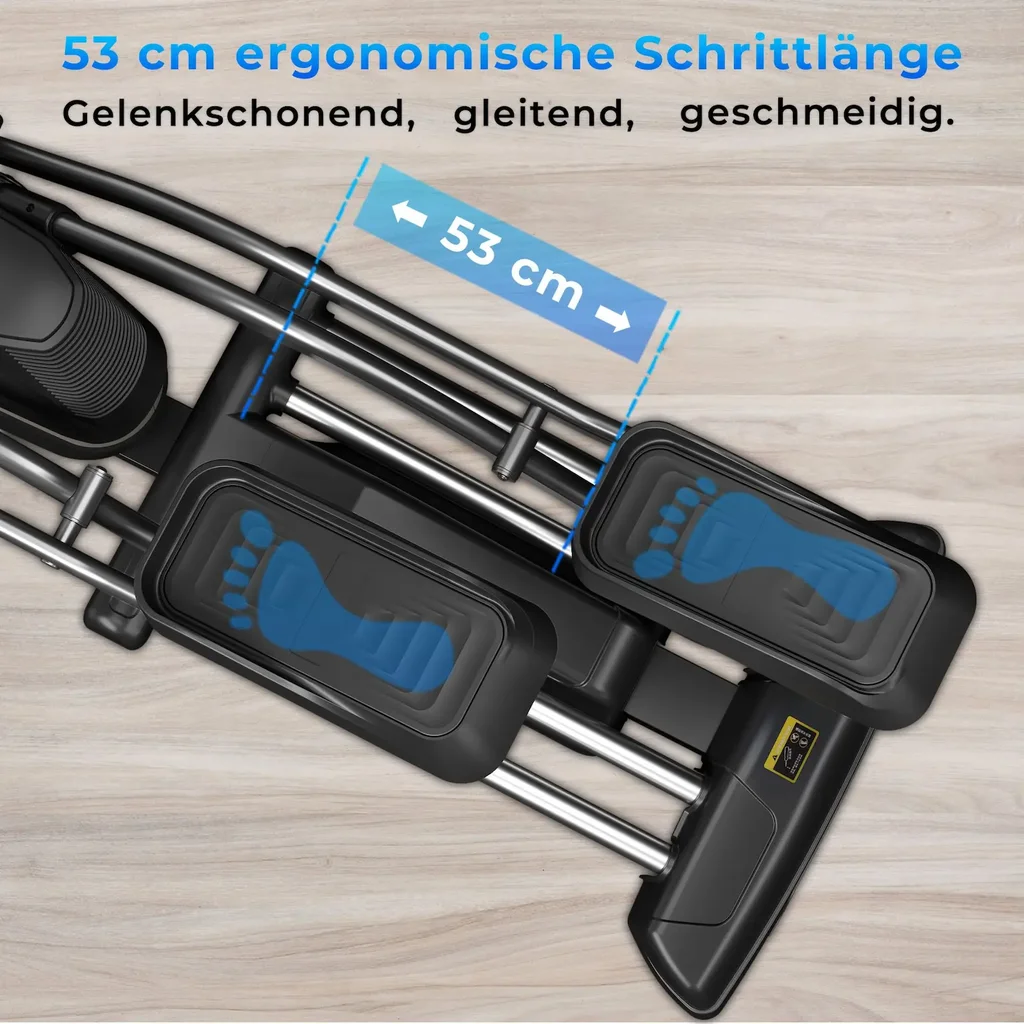 53 cm Schrittlänge für natürlichen Bewegungsumfang